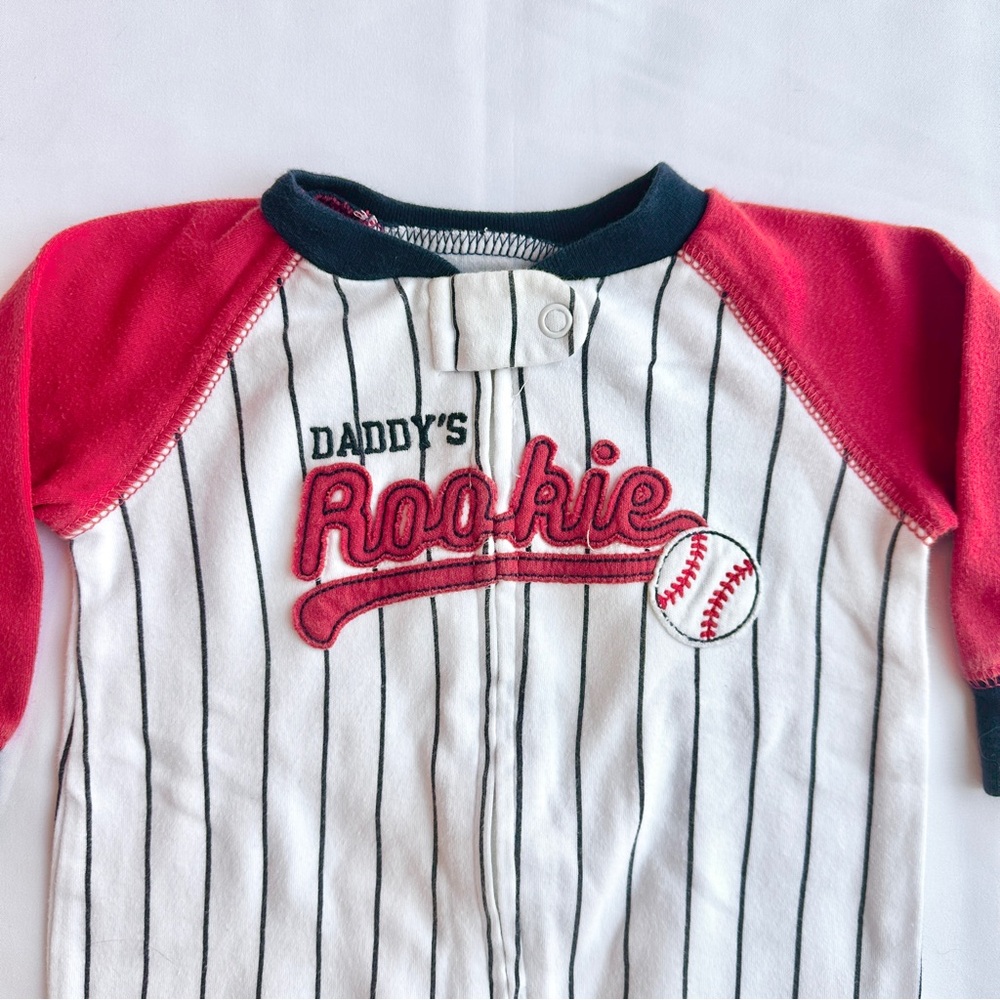Carter's Child of Mine Daddy's Rookie Baseball Cleat Onesie ⚾️ Size 3-6 Months - Picture 2 of 5